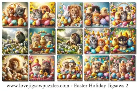Easter Holidays Online Jigsaw Puzzles and Coloring Book II