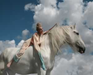 White horse with beautiful woman jigsaw