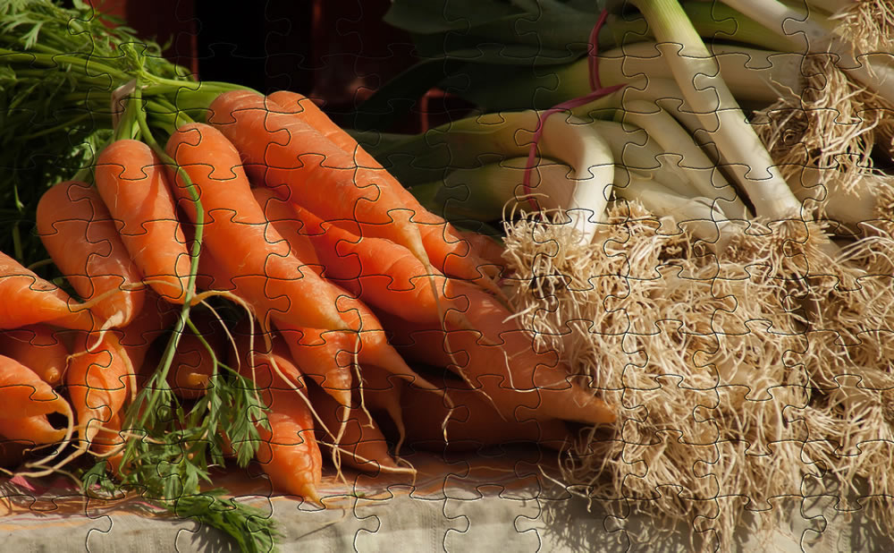 Carrots and Leeks - Vegetable and fruit jigsaw puzzles