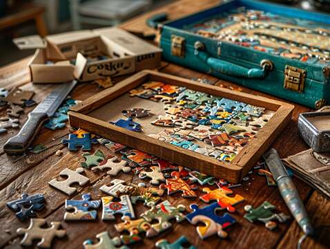 Artistic picture of a jigsaw puzzle