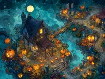Halloween picture 7 - Birds eye view of the haunted house