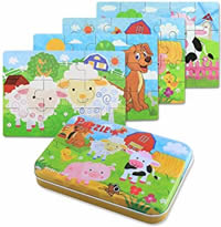 Children wood puzzles